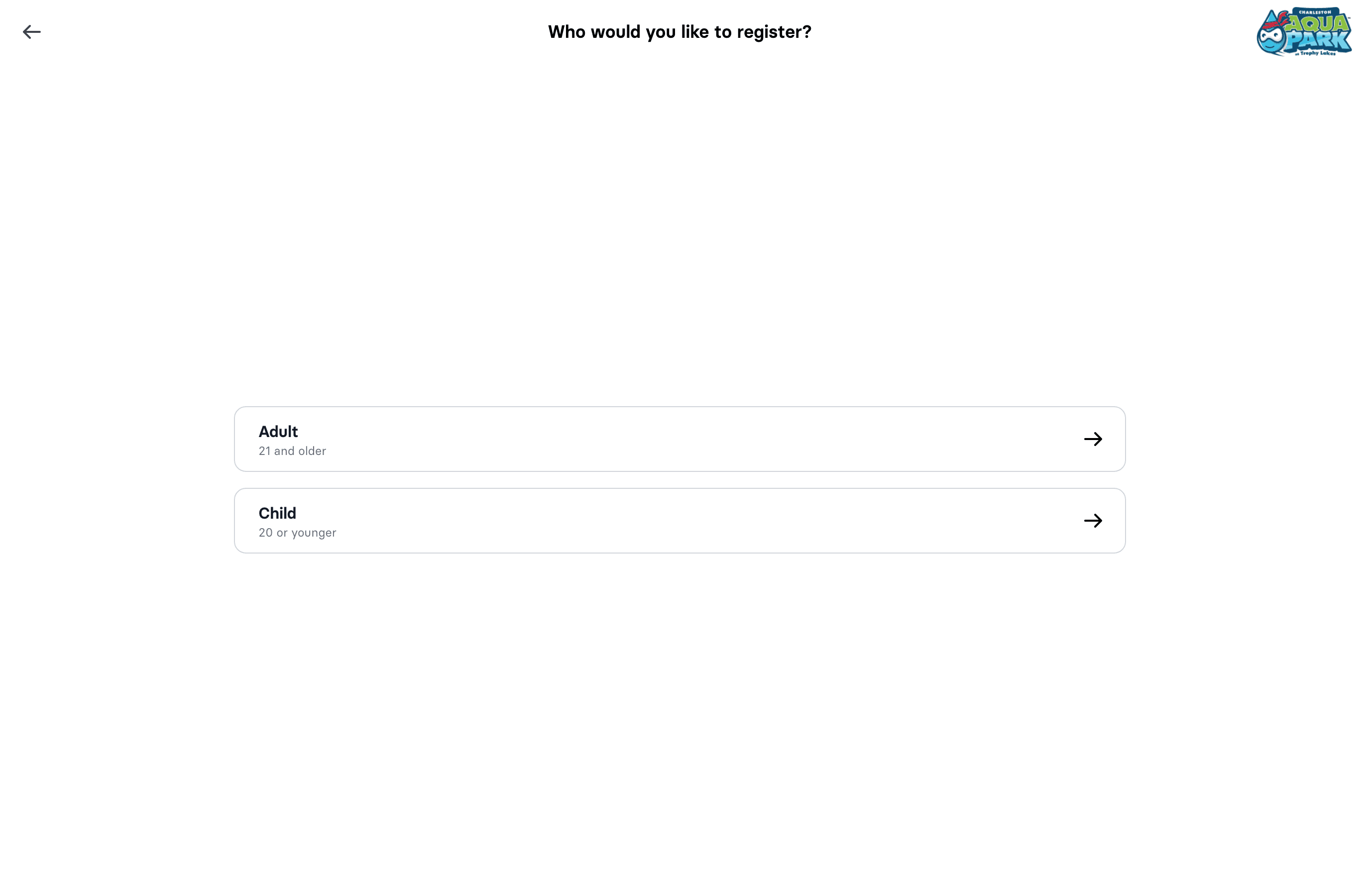 Choosing Adult or Child at the on-site signup